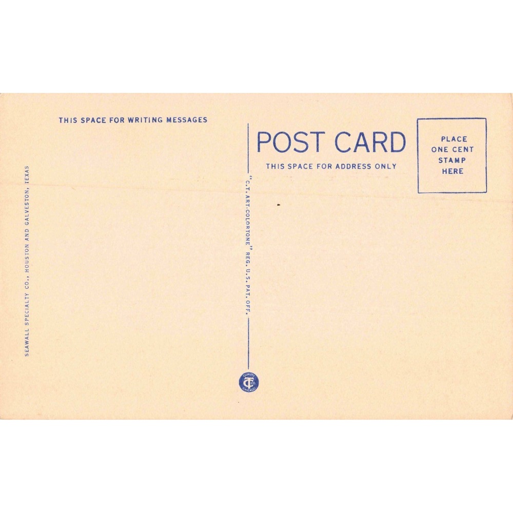 Vintage Galveston Texas US Post Office and Custom House Linen Postcard 6A-H427 - Picture 2 of 2